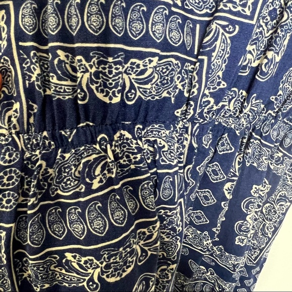 Lulus blue paisley bandana tie front mini dress size small - Picture 12 of 12